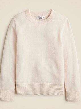 Crewcuts Girls Cream Crewneck Cashmere Sweater Sz 2-3